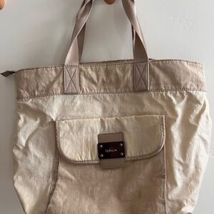 Kipling Cream Tote Bag Lightweight Nylon